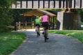 Two Cyclist on the Tinker Creek Greenway Royalty Free Stock Photo